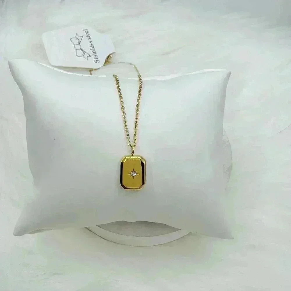 Women’s Stainless Steel Necklace Star Rhinestone - Picture 4 of 4